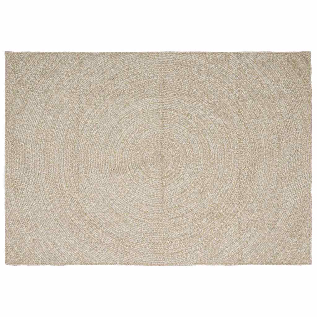 vidaXL Alfombra de área Natural y Blanco 240 x 340 cm yute