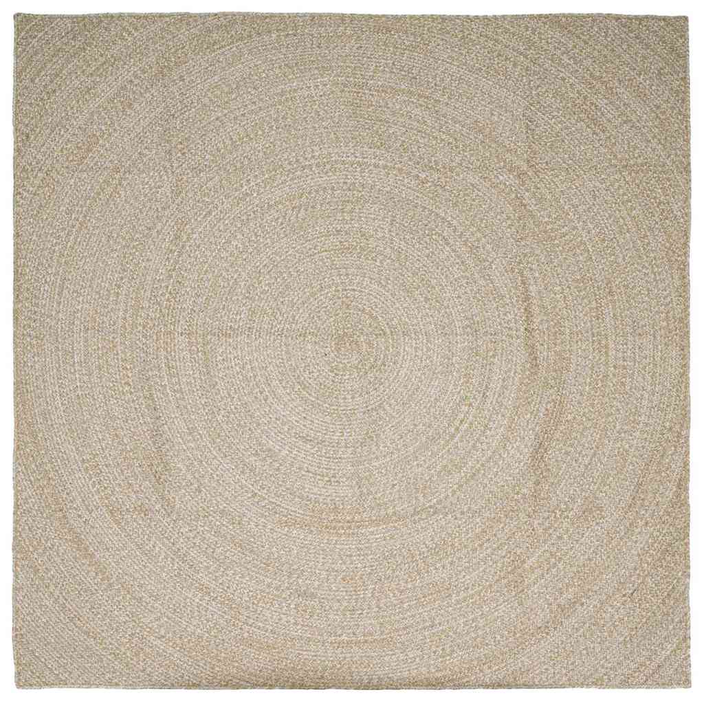 vidaXL Alfombra de área Natural y Blanco 300 x 300 cm yute