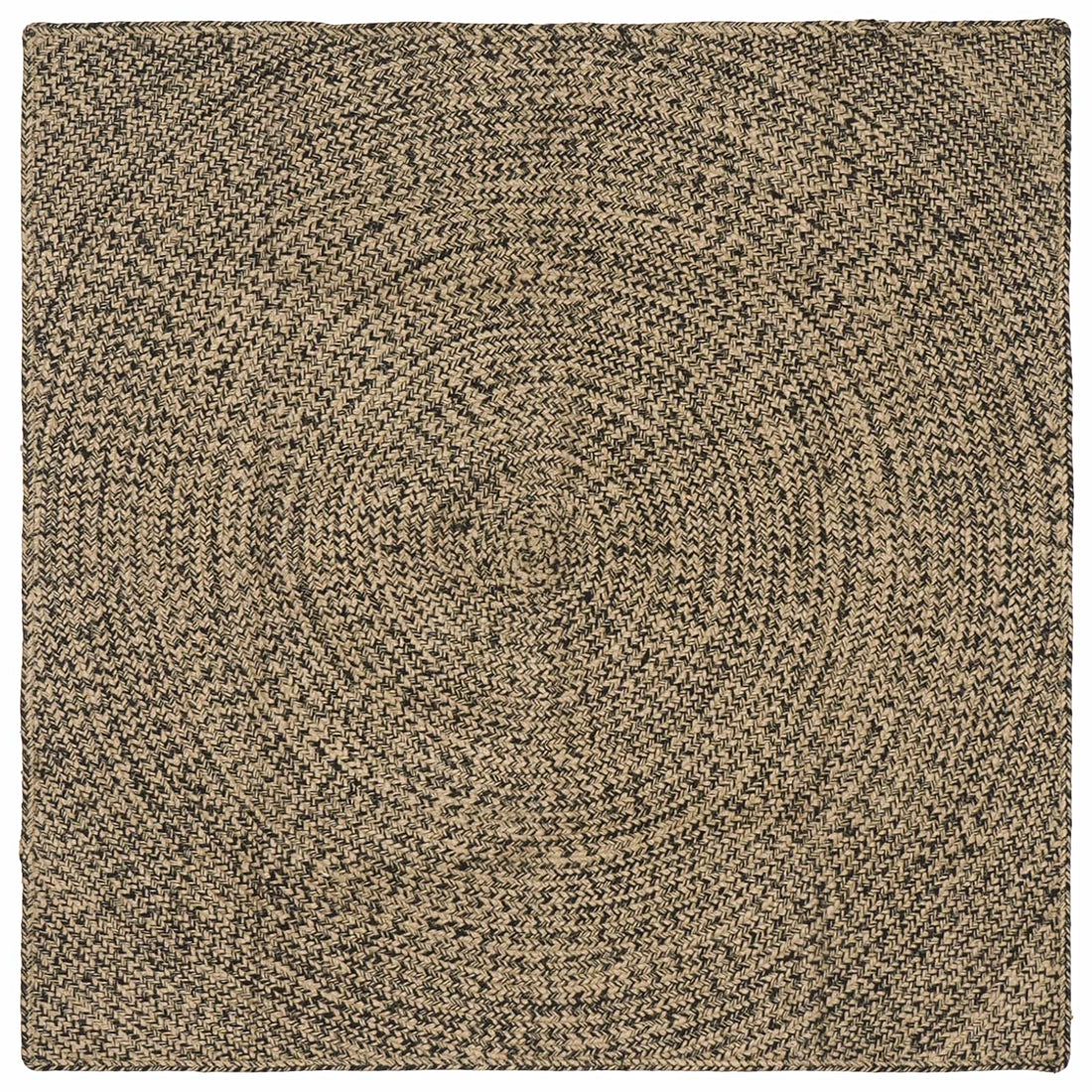 vidaXL Alfombra de área Natural y negro 120 x 120 cm yute