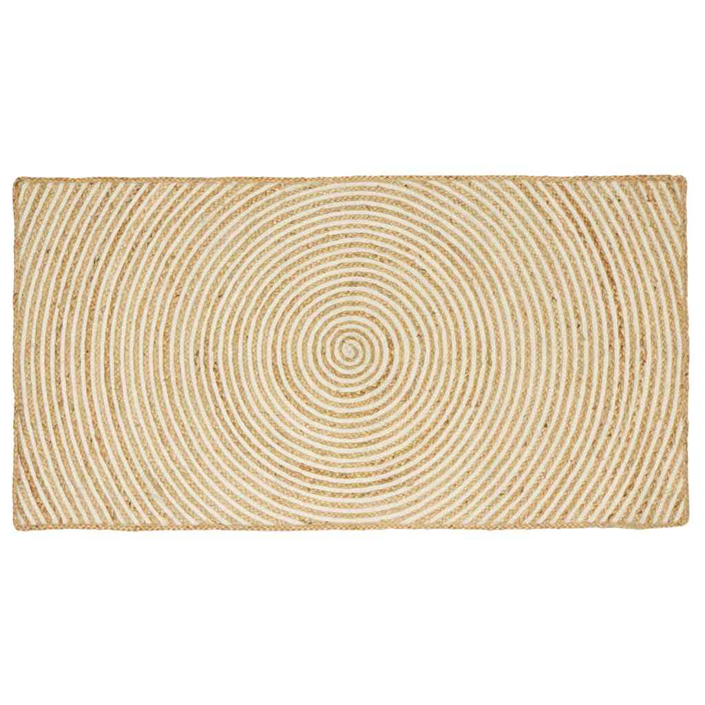 vidaXL Alfombra de área Blanco 80 x 150 cm yute