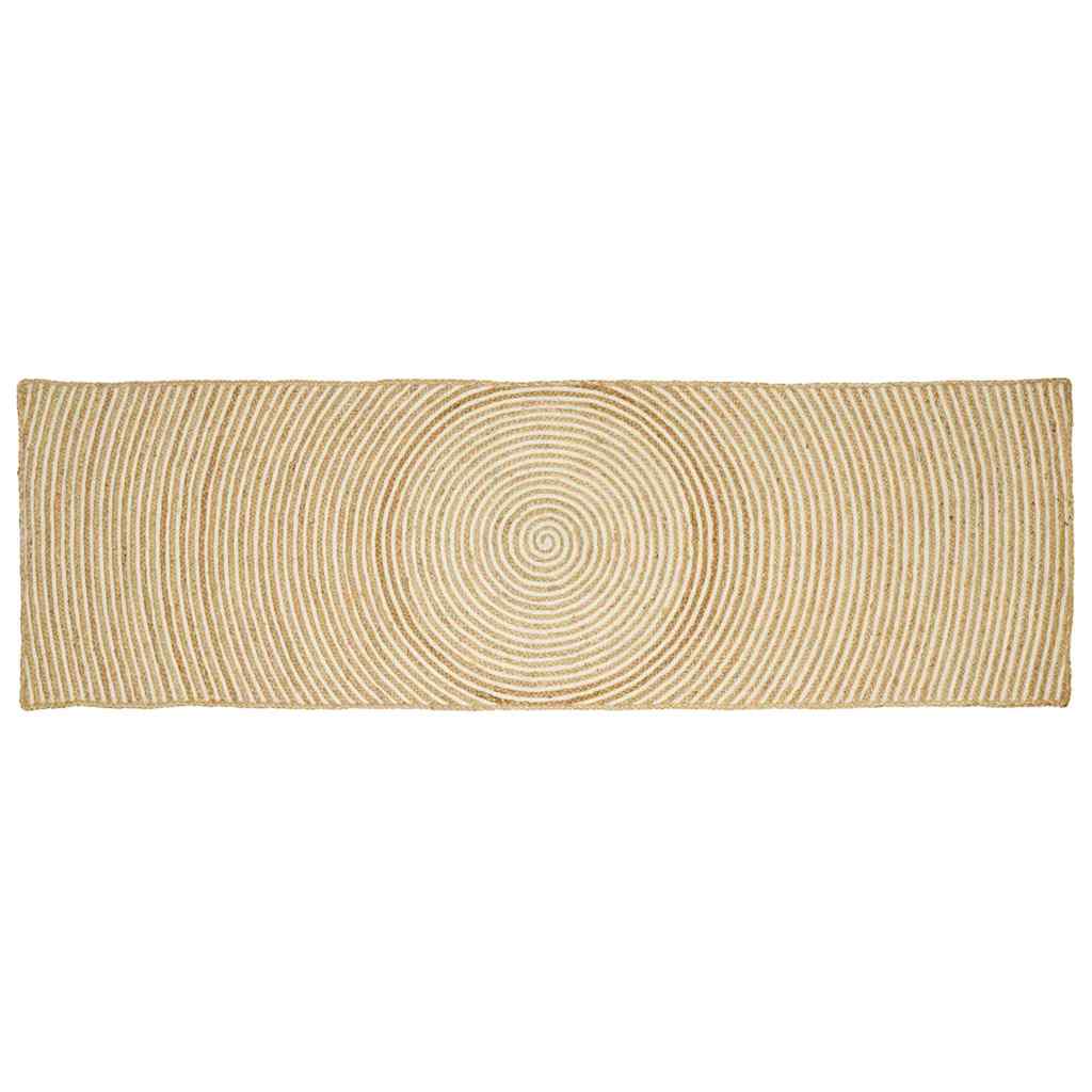 vidaXL Alfombra de área Blanco 80 x 250 cm yute