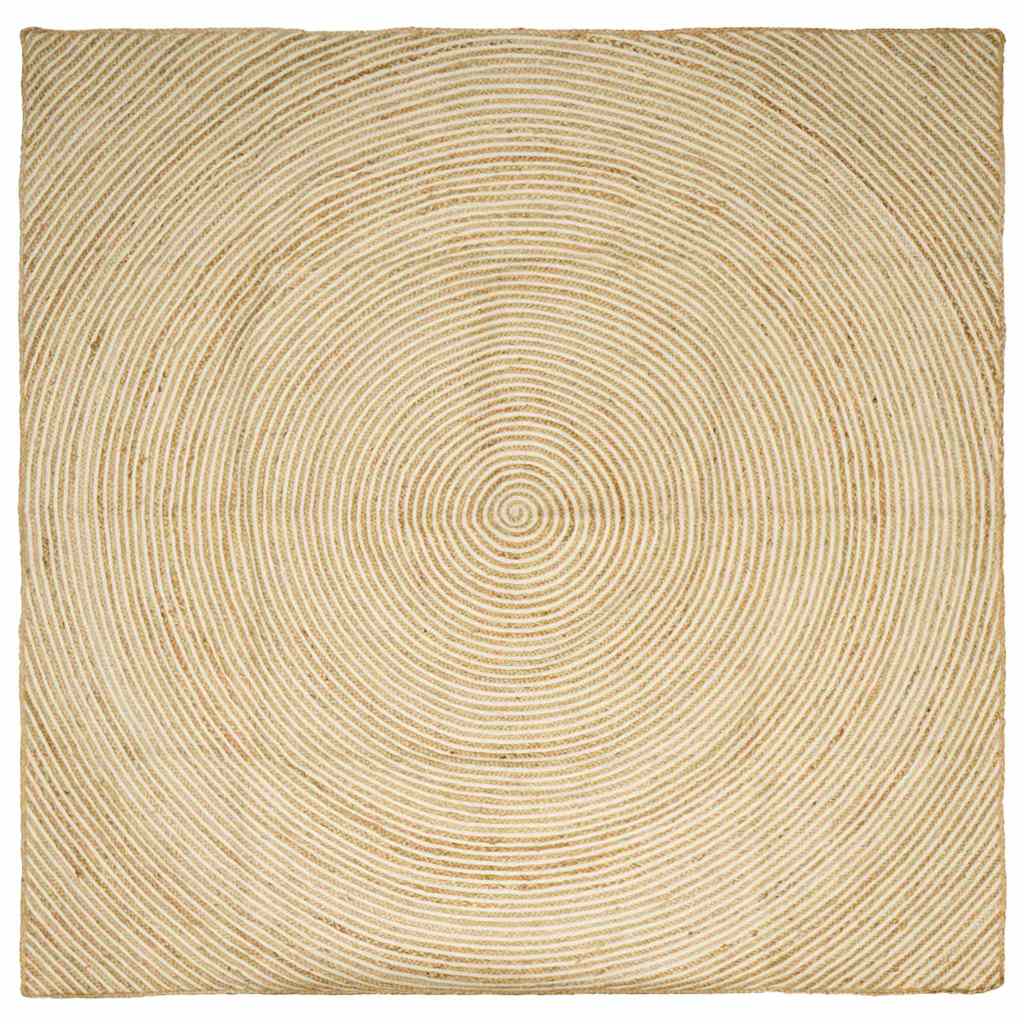 vidaXL Alfombra de área Blanco 240 x 240 cm yute