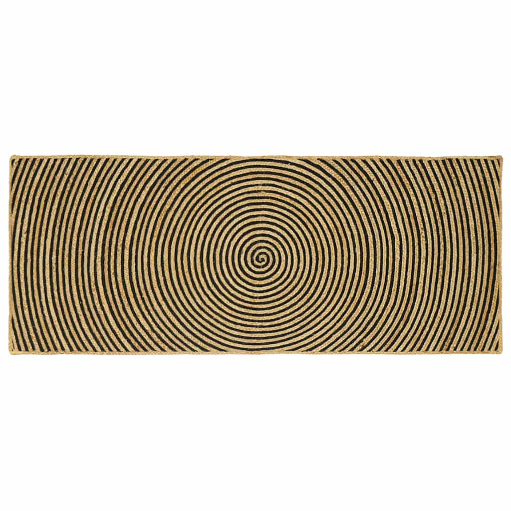 vidaXL Alfombra de área Negro 80 x 200 cm yute