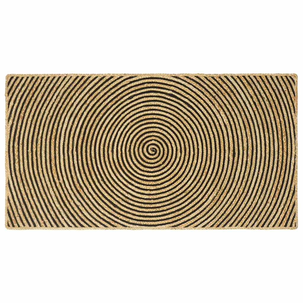 vidaXL Alfombra de área Negro 100 x 200 cm yute