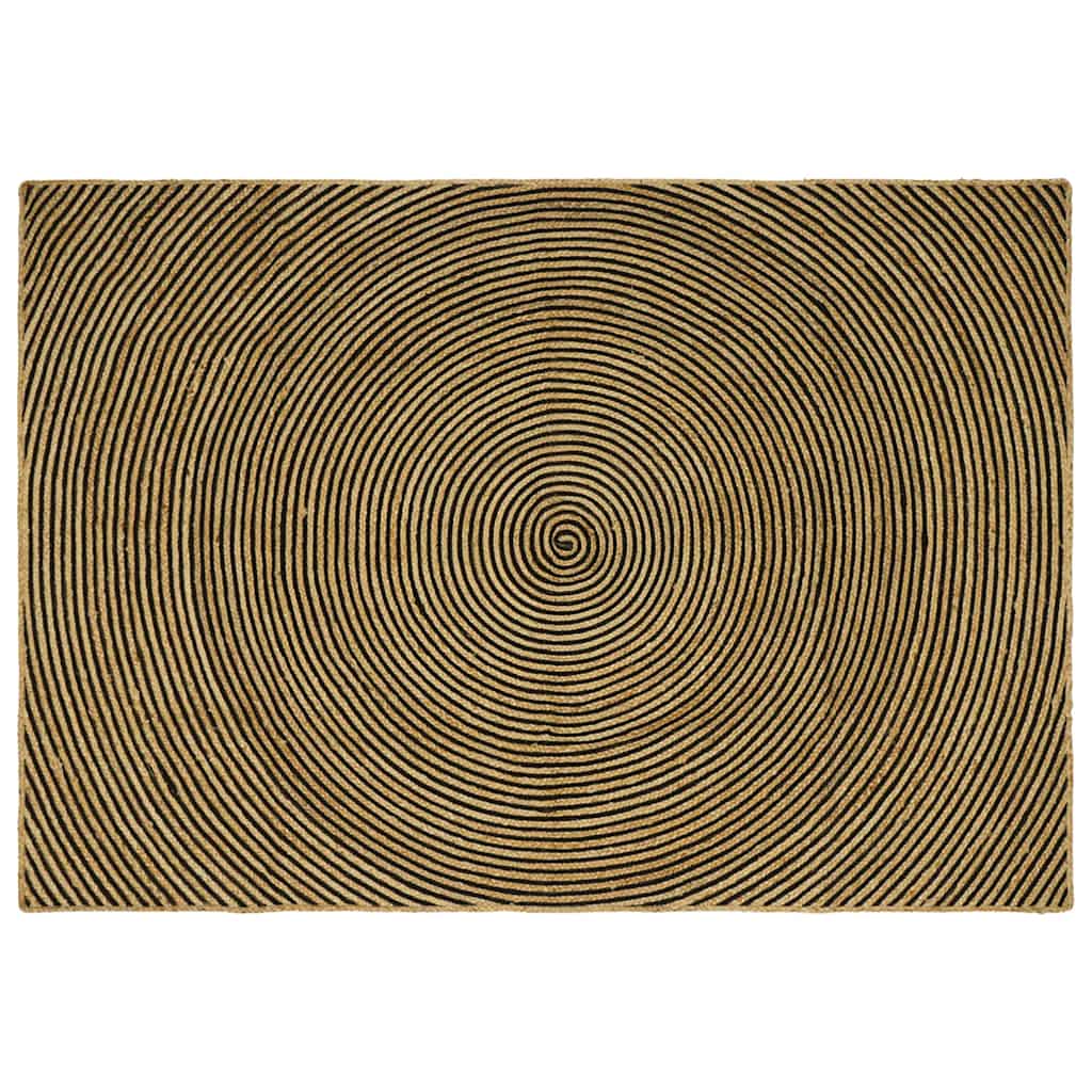 vidaXL Alfombra de área Negro 240 x 340 cm yute