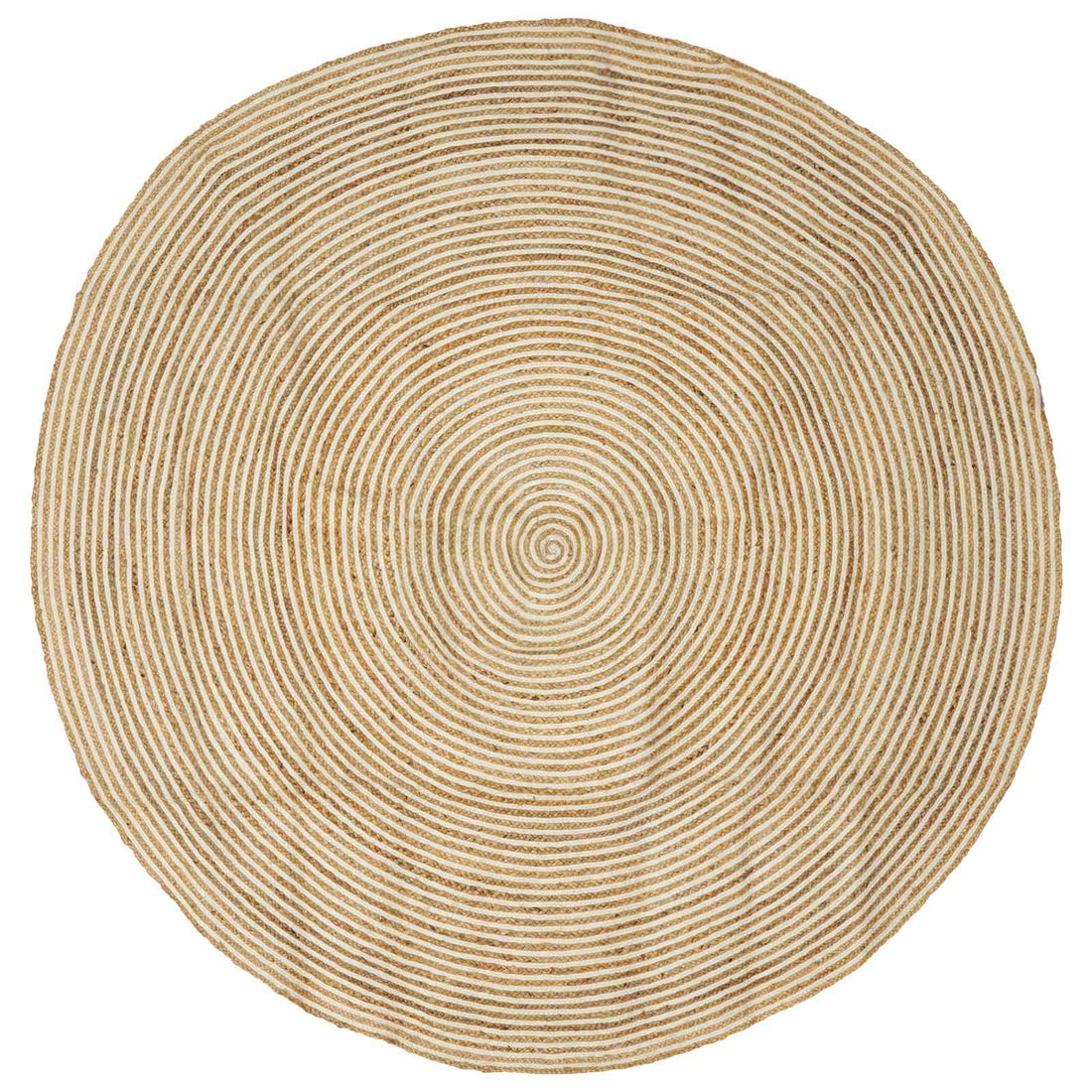 vidaXL Alfombra de área Blanco Ø 240 cm yute