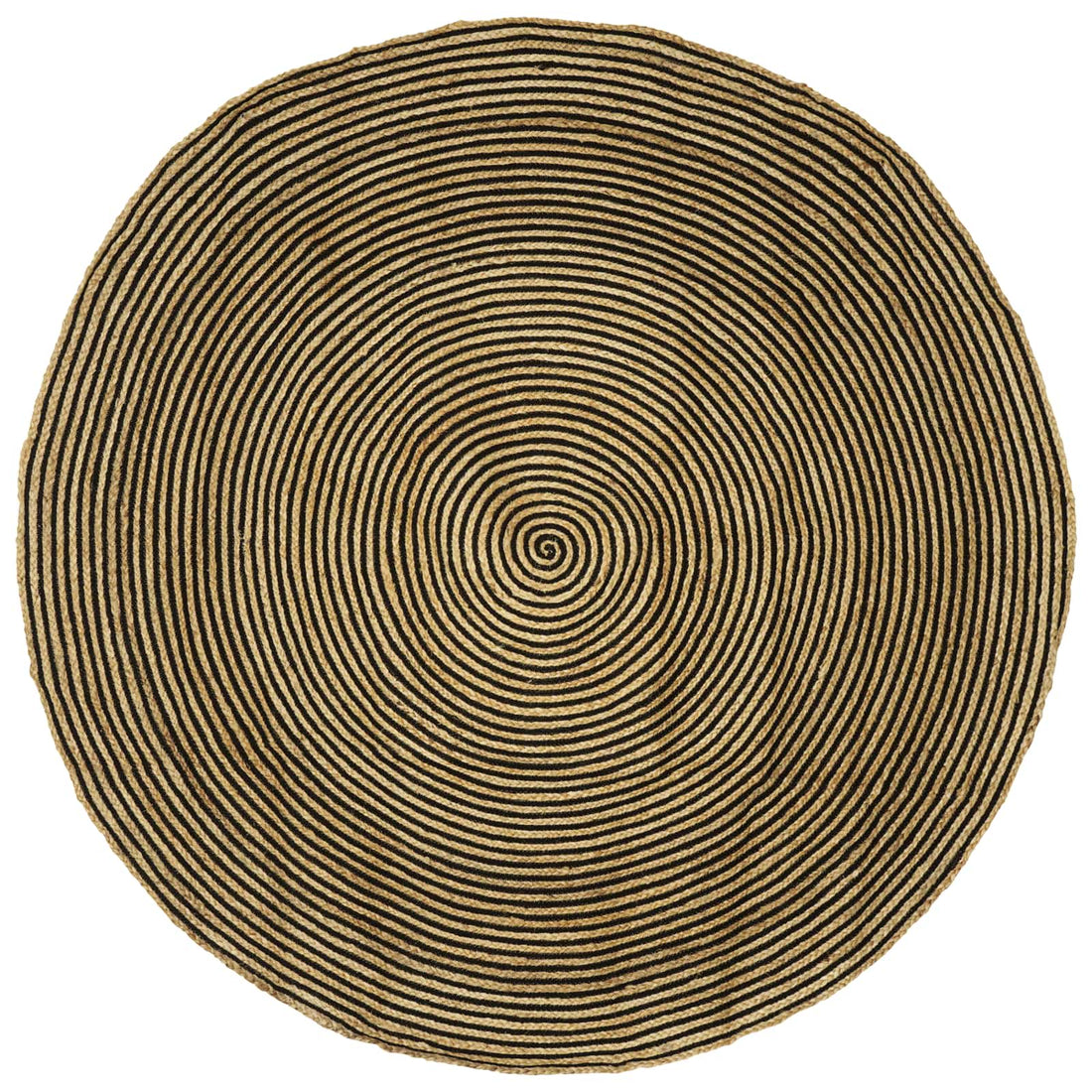 vidaXL Alfombra de área Negro Ø 240 cm yute