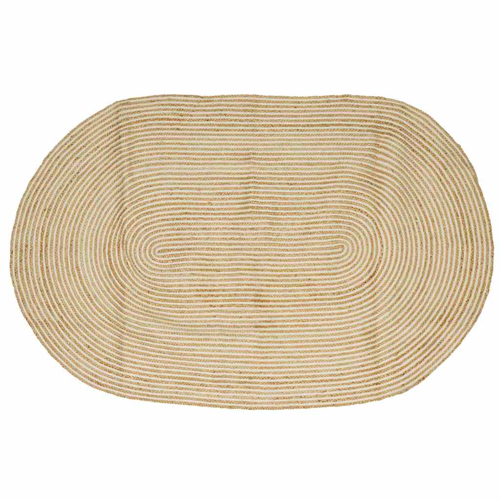vidaXL Alfombra de área Natural y Blanco 205 x 305 cm yute