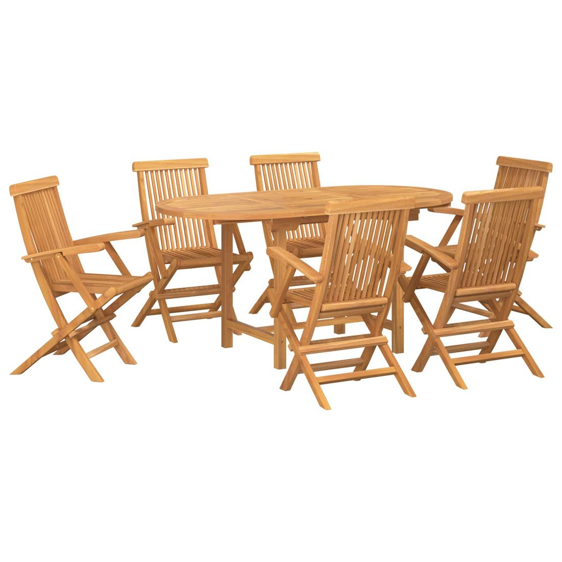 vidaXL Conjunto de Comedor de Jardín 7 uds. Marrón