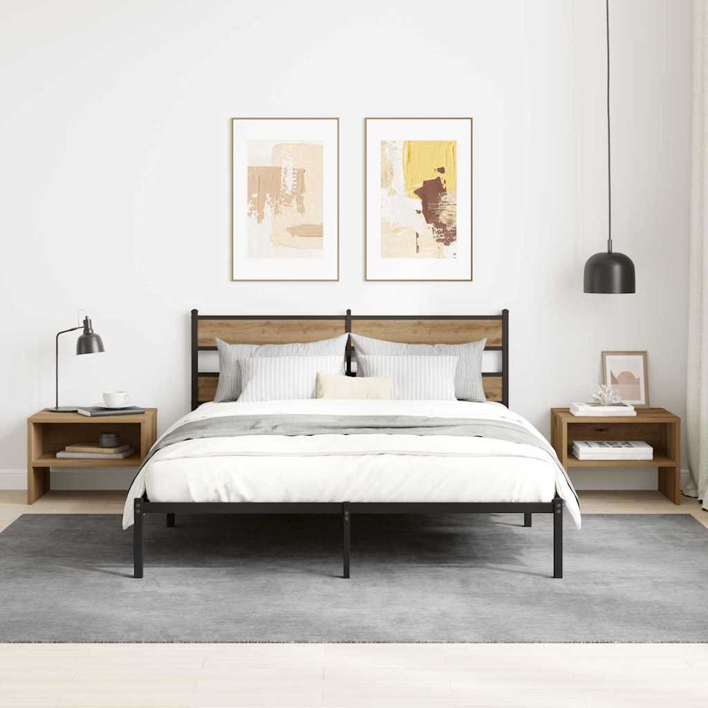 vidaXL Armario de Noche 2 uds. Roble artisan 40 x 30 x 30 cm