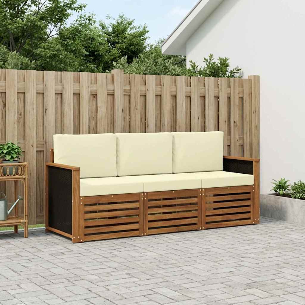 vidaXL Juegos de sofás 3 uds. Madera de Acacia Sólida