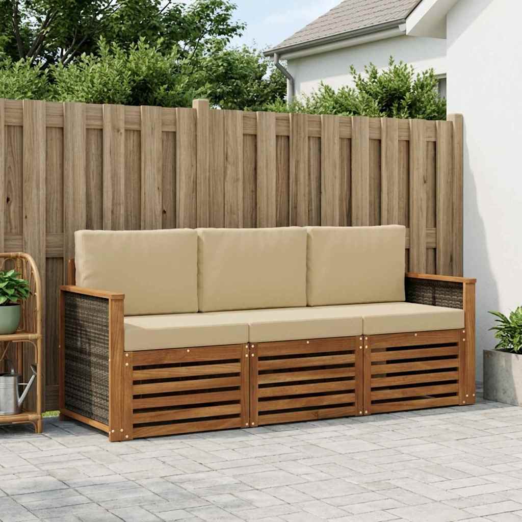 vidaXL Juegos de sofás 3 uds. Madera de Acacia Sólida