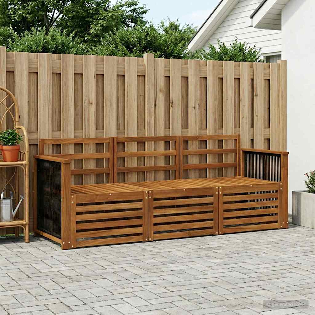 vidaXL Juegos de sofás 3 uds. Madera de Acacia Sólida