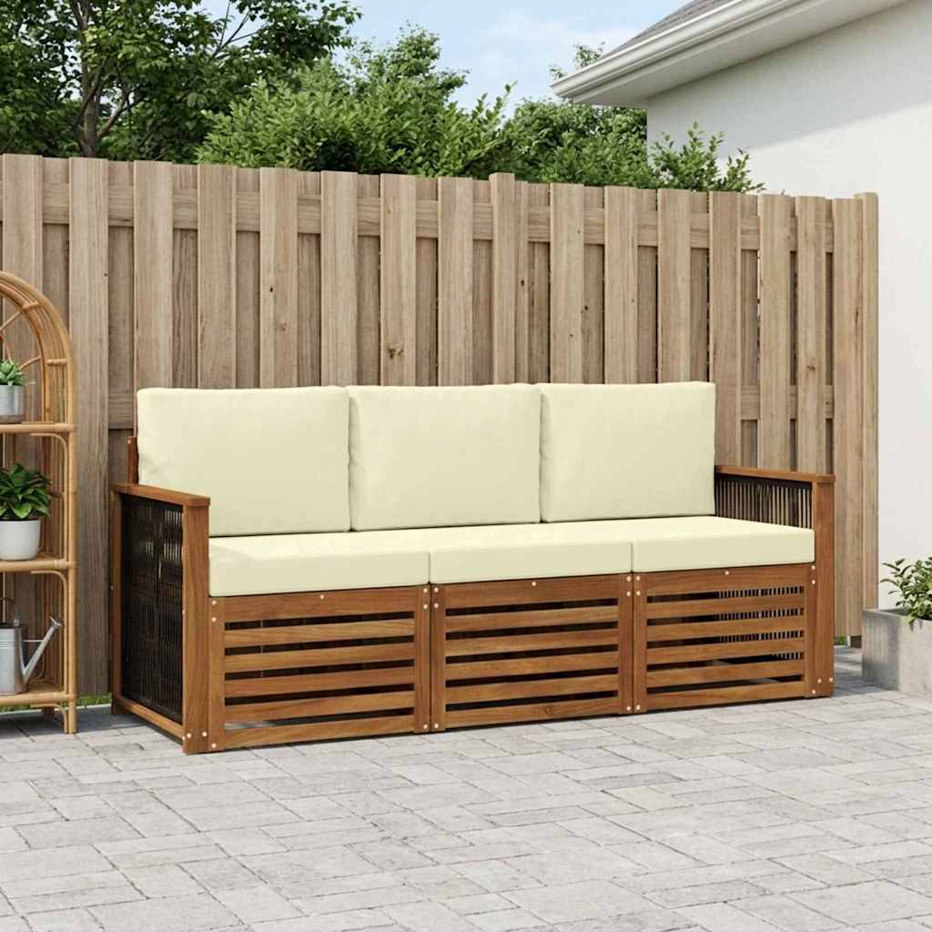 vidaXL Juegos de sofás 3 uds. Madera de Acacia Sólida