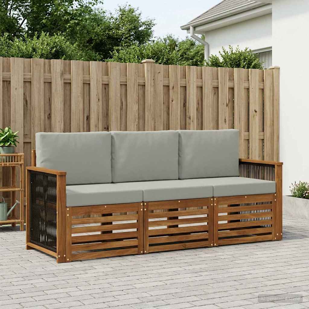 vidaXL Juegos de sofás 3 uds. Madera de Acacia Sólida