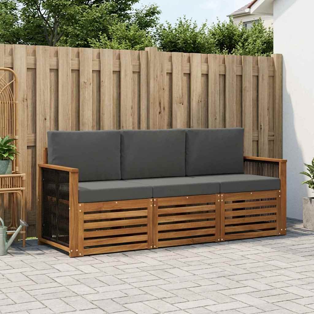 vidaXL Juegos de sofás 3 uds. Madera de Acacia Sólida