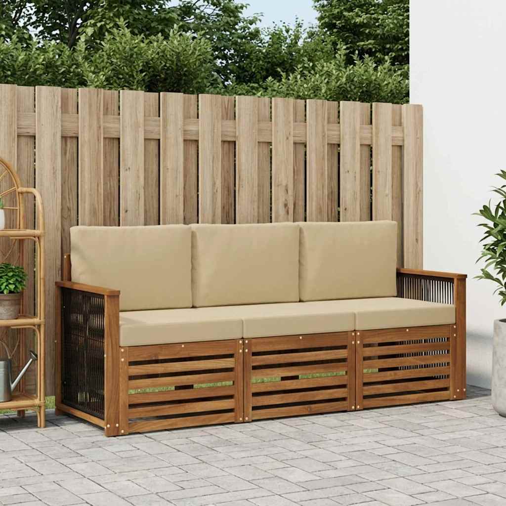 vidaXL Juegos de sofás 3 uds. Madera de Acacia Sólida