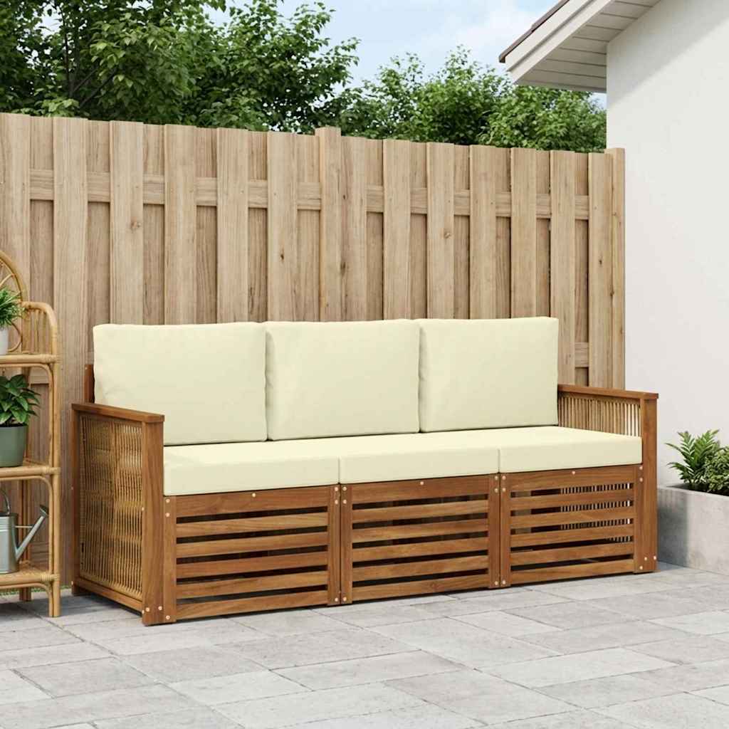 vidaXL Juegos de sofás 3 uds. Madera de Acacia Sólida