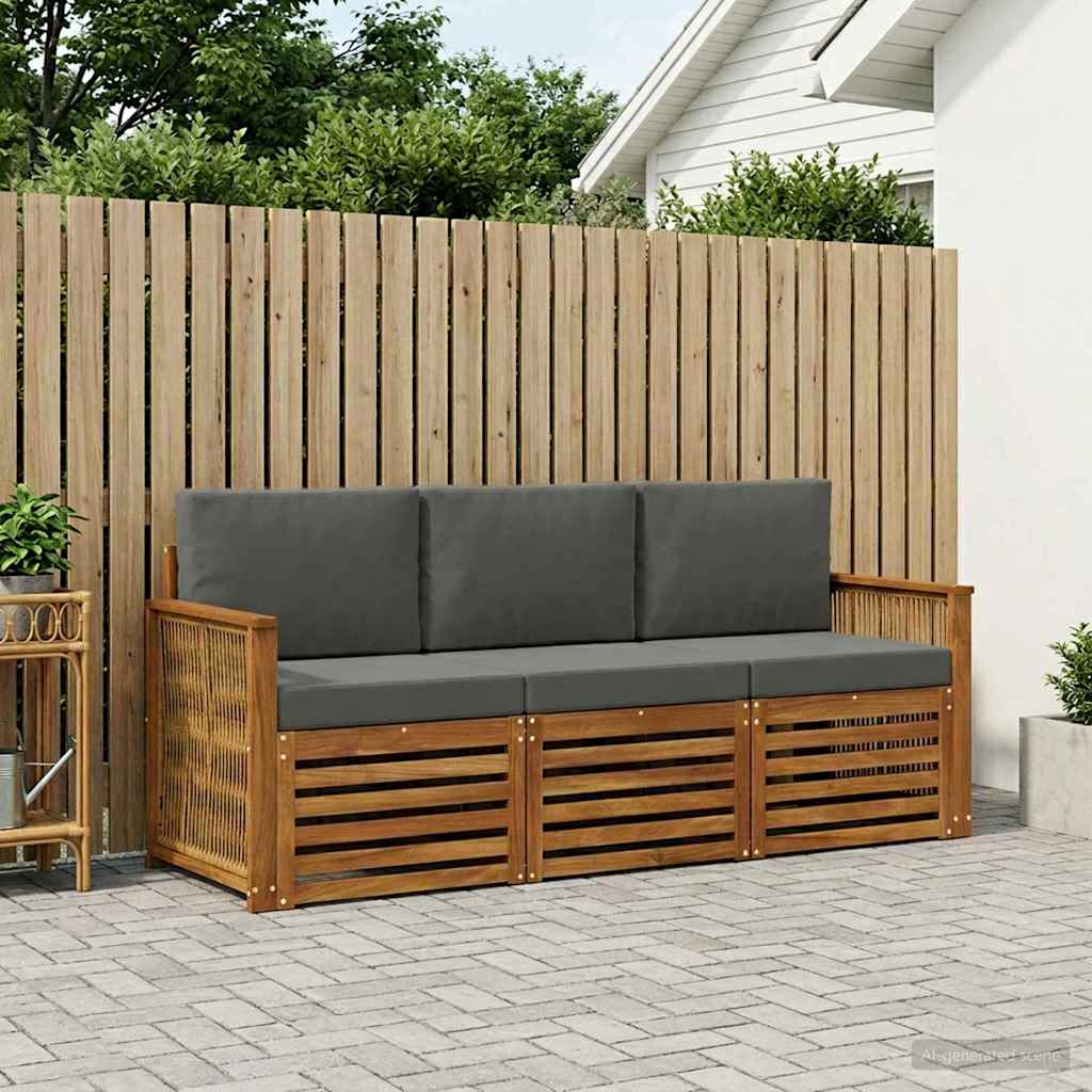 vidaXL Juegos de sofás 3 uds. Madera de Acacia Sólida