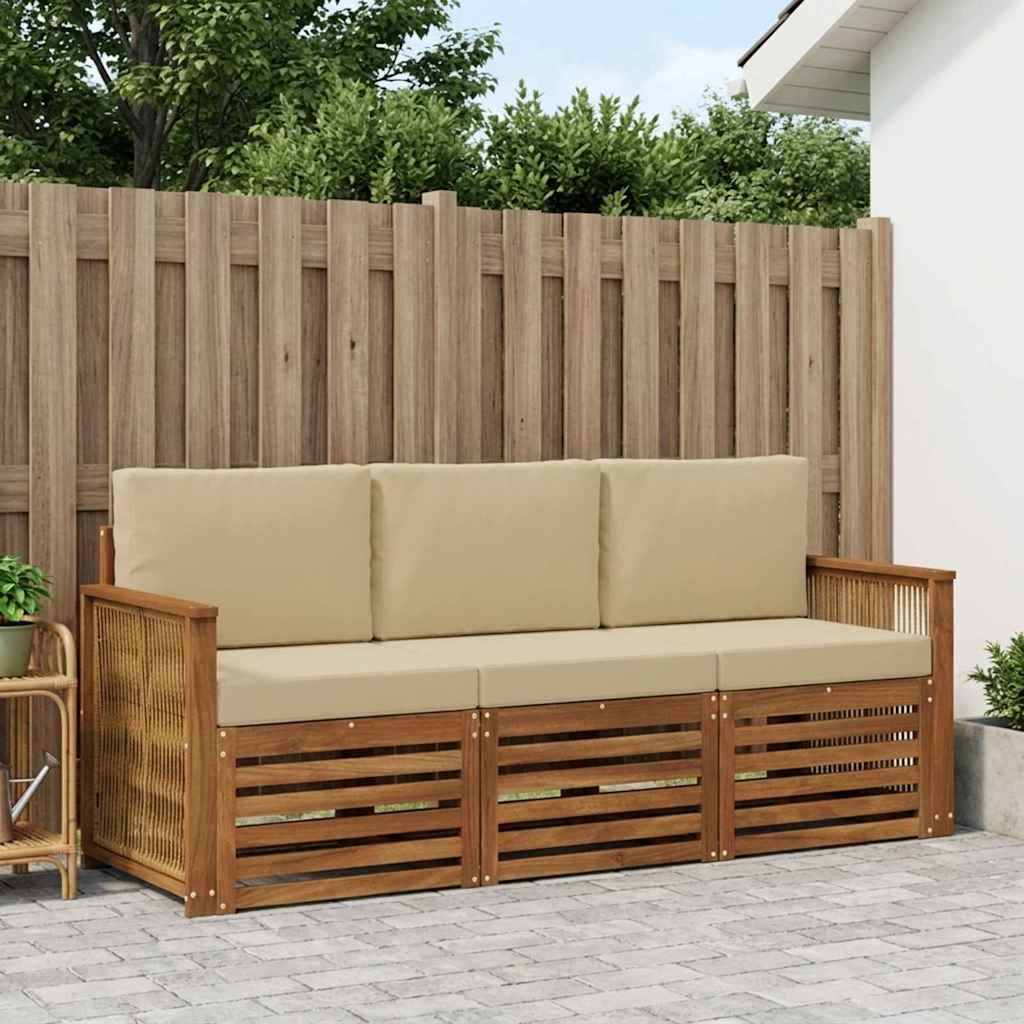 vidaXL Juegos de sofás 3 uds. Madera de Acacia Sólida