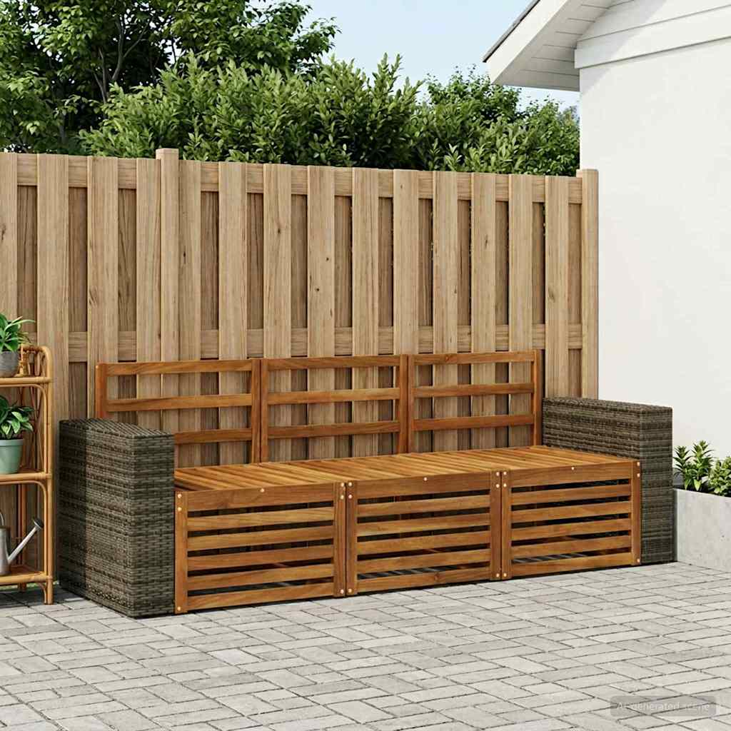 vidaXL Juegos de sofás 3 uds. Madera de Acacia Sólida