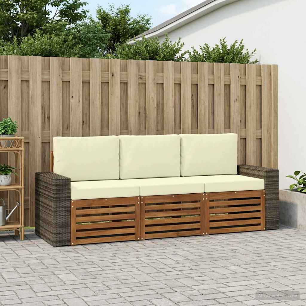 vidaXL Juegos de sofás 3 uds. Madera de Acacia Sólida