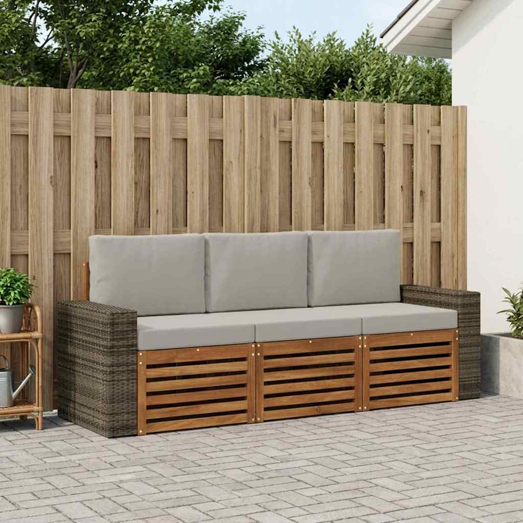 vidaXL Juegos de sofás 3 uds. Madera de Acacia Sólida