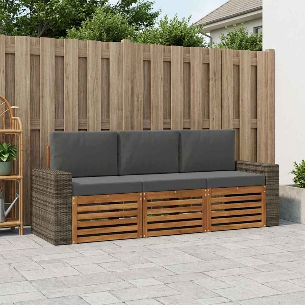 vidaXL Juegos de sofás 3 uds. Madera de Acacia Sólida