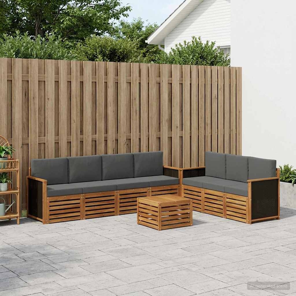 vidaXL Juegos de sofás 8 uds. Madera de Acacia Sólida