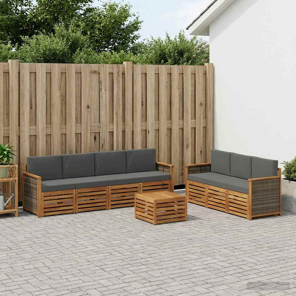 vidaXL Juegos de sofás 8 uds. Madera de Acacia Sólida