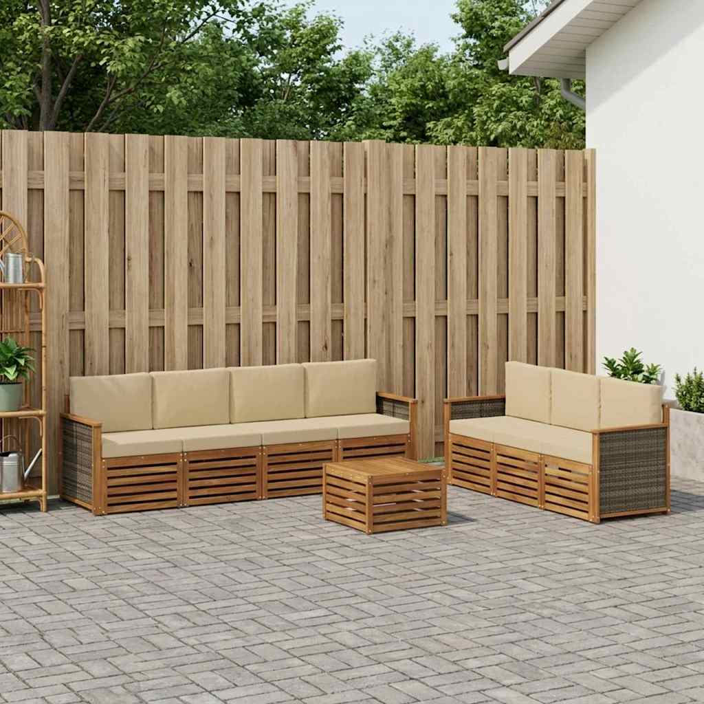 vidaXL Juegos de sofás 8 uds. Madera de Acacia Sólida