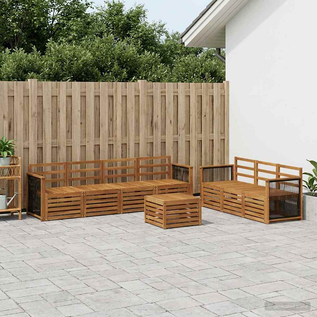 vidaXL Juegos de sofás 8 uds. Madera de Acacia Sólida