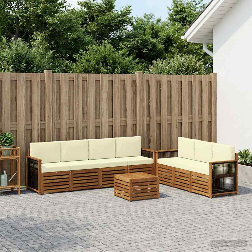 vidaXL Juegos de sofás 8 uds. Madera de Acacia Sólida