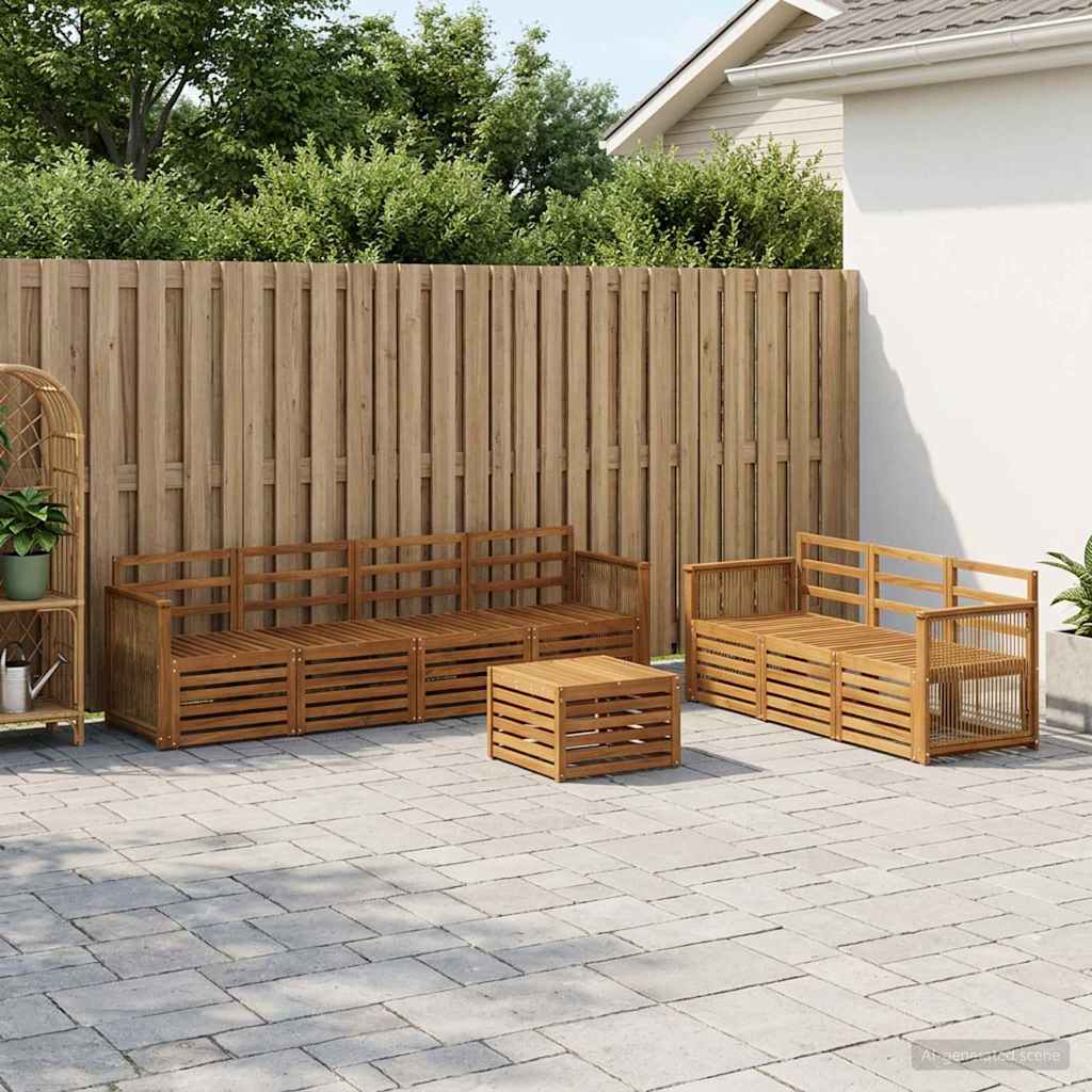 vidaXL Juegos de sofás 8 uds. Madera de Acacia Sólida
