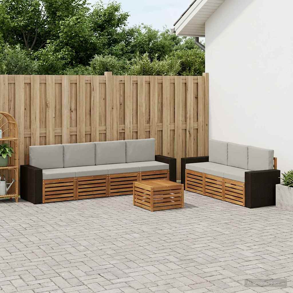 vidaXL Juegos de sofás 8 uds. Madera de Acacia Sólida