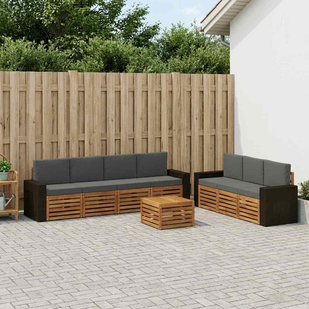 vidaXL Juegos de sofás 8 uds. Madera de Acacia Sólida