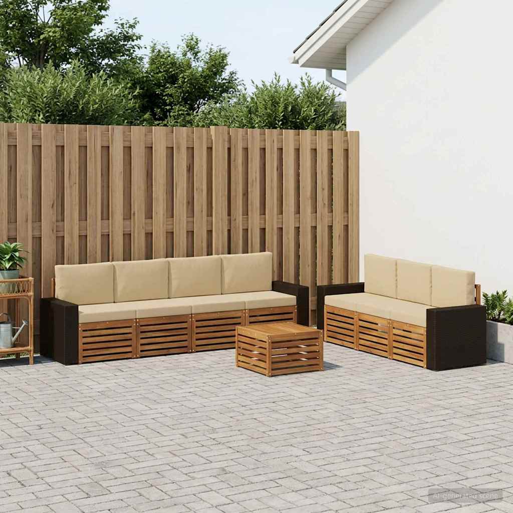 vidaXL Juegos de sofás 8 uds. Madera de Acacia Sólida