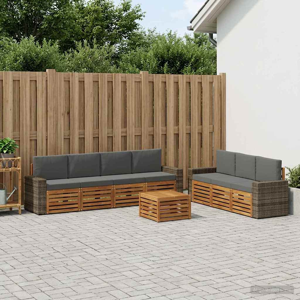vidaXL Juegos de sofás 8 uds. Madera de Acacia Sólida