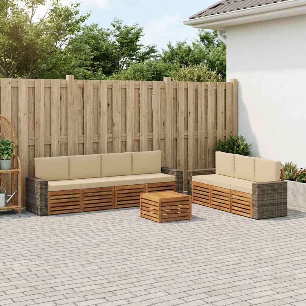 vidaXL Juegos de sofás 8 uds. Madera de Acacia Sólida