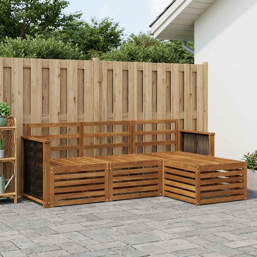 vidaXL Conjunto de sofás de exterior 4 uds. Natural