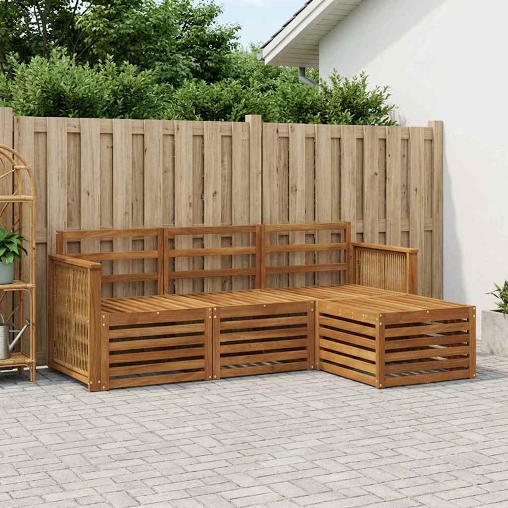 vidaXL Conjunto de sofás de exterior 4 uds. Natural