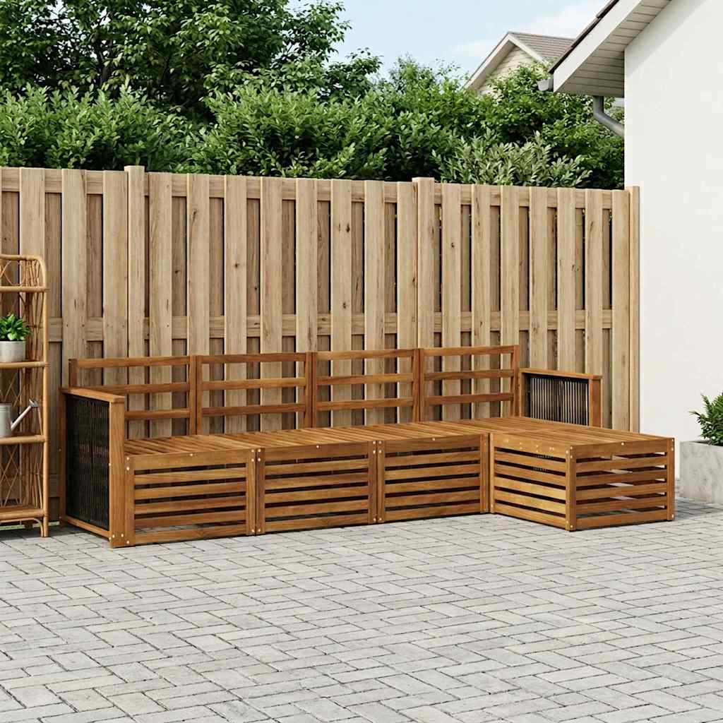 vidaXL Conjunto de sofás de exterior 5 uds. Natural