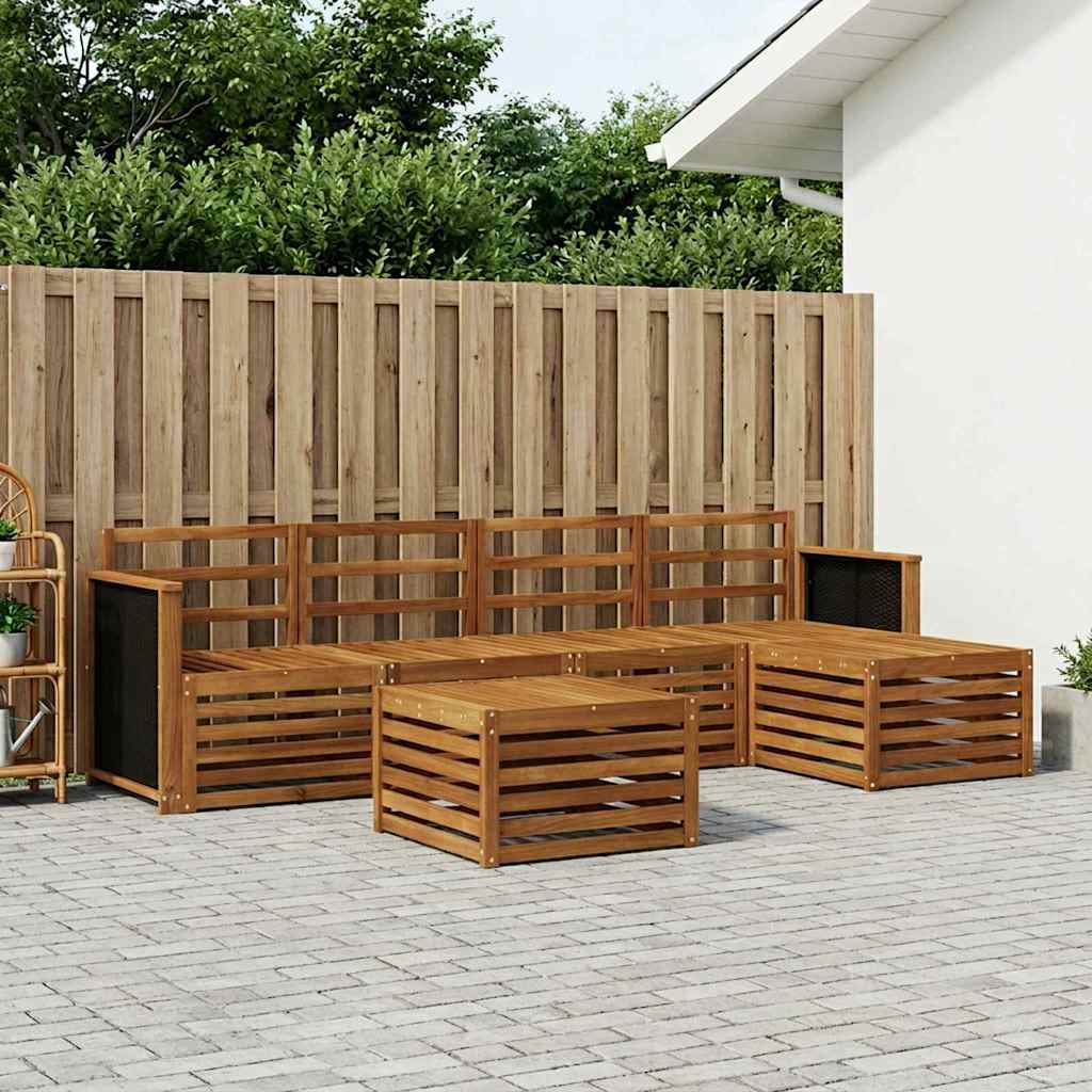 vidaXL Conjunto de sofás de exterior 6 uds. Natural