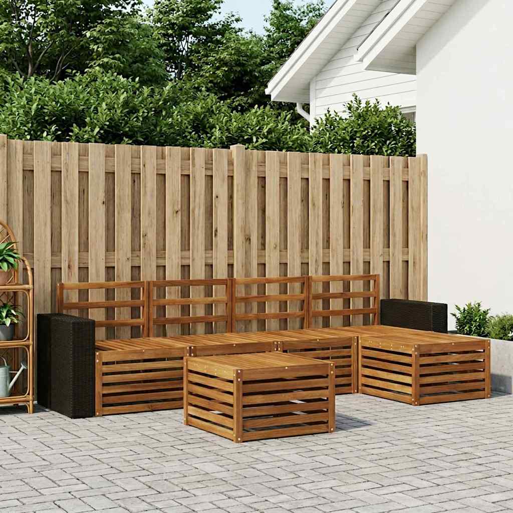 vidaXL Conjunto de sofás de exterior 6 uds. Natural