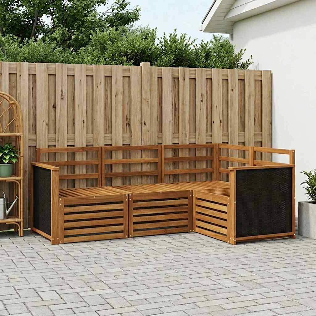 vidaXL Conjunto de sofás de exterior 4 uds. Poliéster