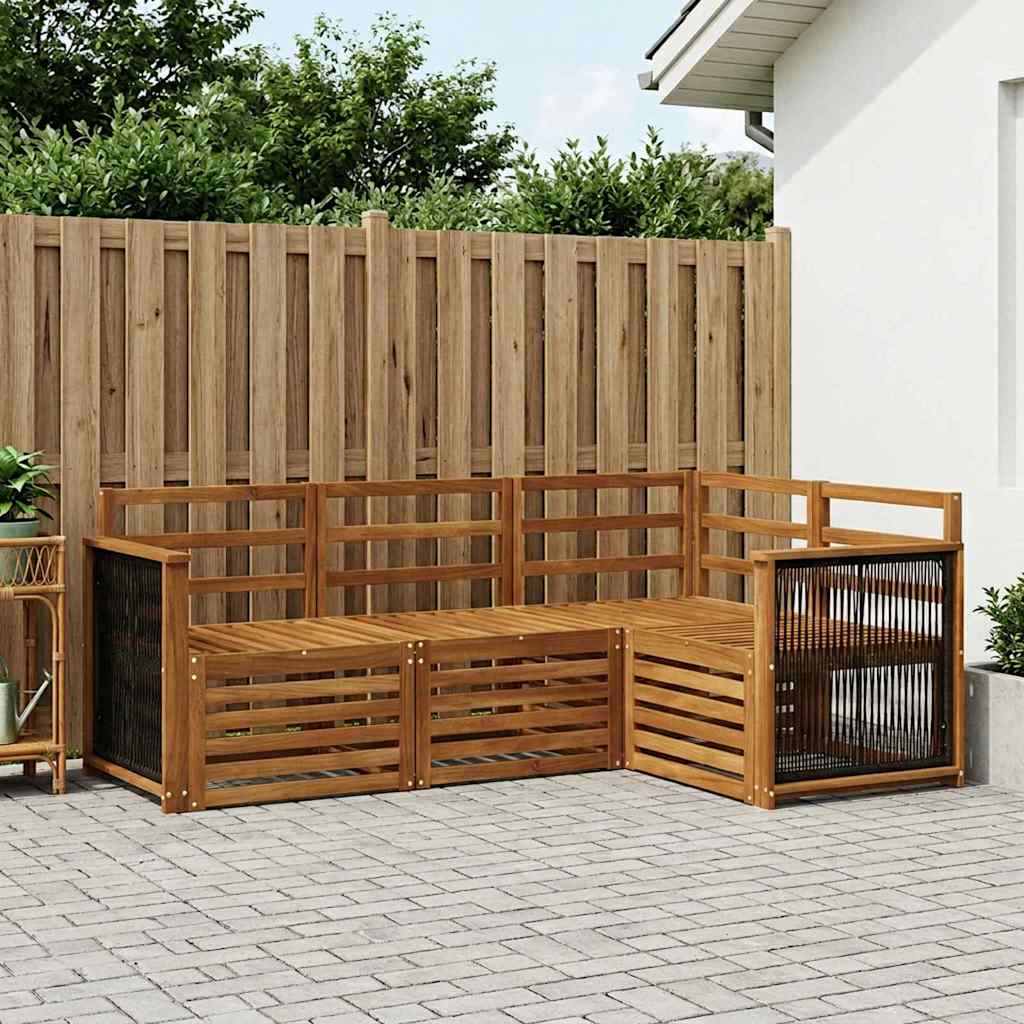 vidaXL Conjunto de sofás de exterior 4 uds. Poliéster