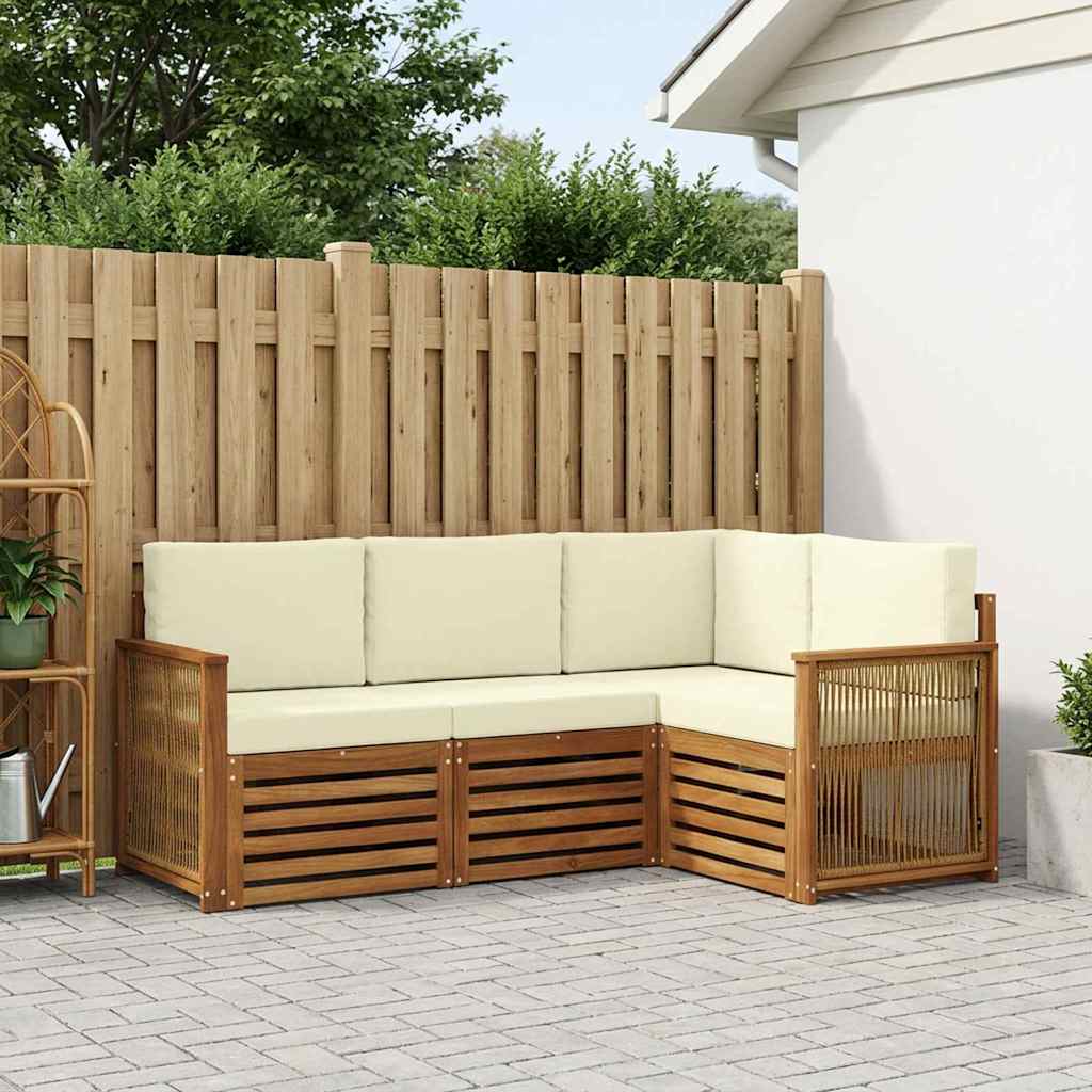 vidaXL Conjunto de sofás de exterior 4 uds. Poliéster
