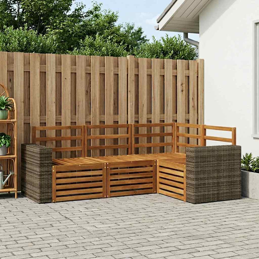 vidaXL Conjunto de sofás de exterior 4 uds. Poliéster