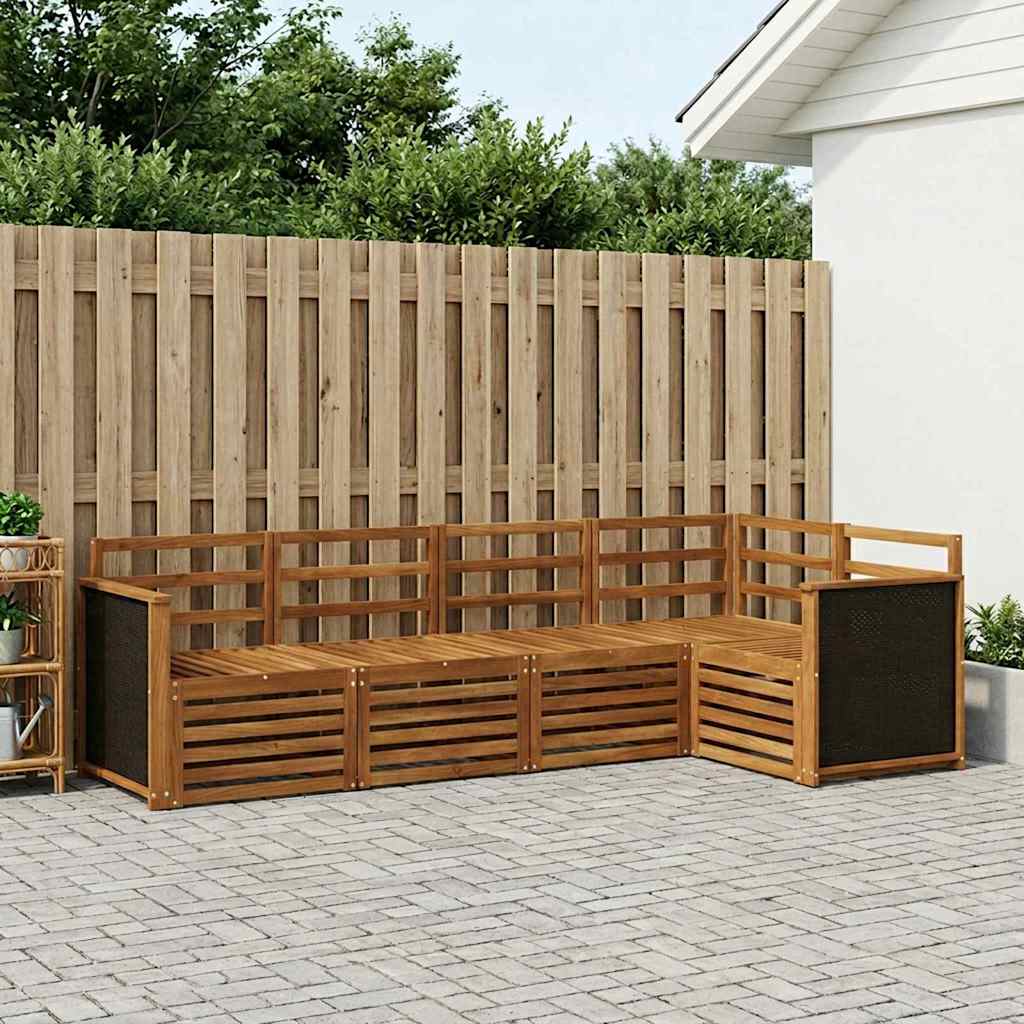 vidaXL Conjunto de sofás de exterior 4 uds. Natural