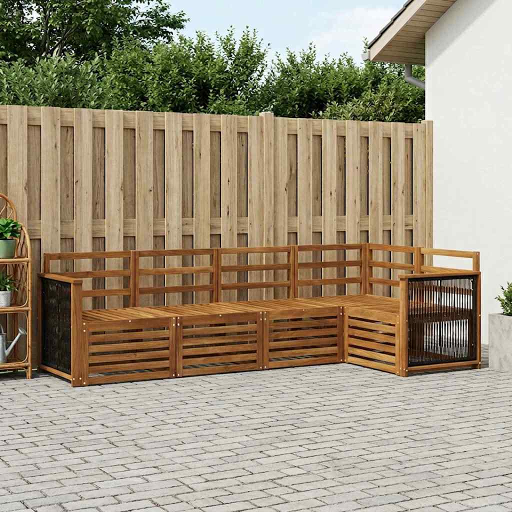 vidaXL Conjunto de sofás de exterior 4 uds. Natural